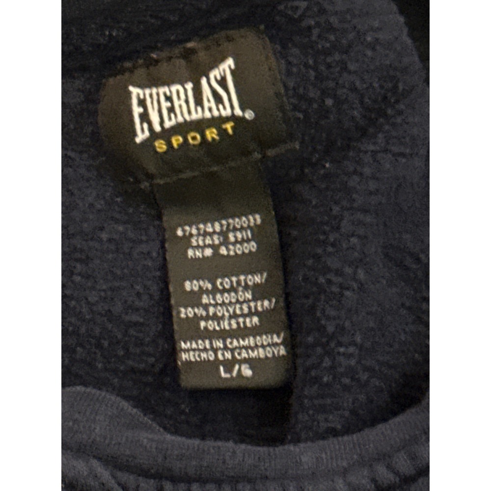Everlast Sport Mens Navy Blue Crewneck Sweatshirt Fleece Pullover Large L/G - Picture 2 of 2